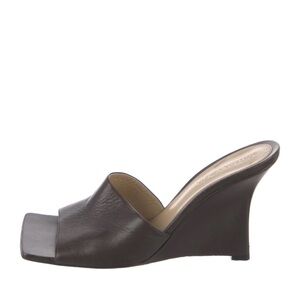 Bottega Veneta brown leather slides